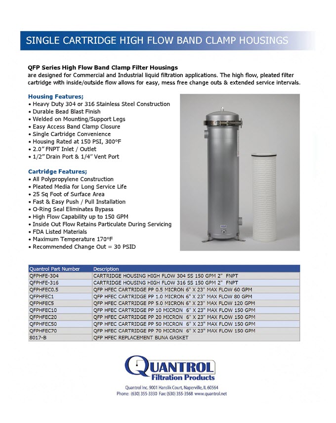 Stainless Cartridge Housings Quantrol